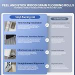 Grey Wood Grain Peel and Stick Floor Tiles