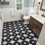 Waterproof Peel and Stick Black Vinyl Floor Tiles