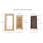 White Oak Floor Register Vent with Damper, 4x10 Inch