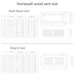 White Oak Floor Register Vent with Damper, 4x10 Inch