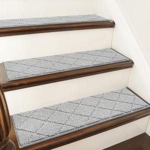 Indoor Non-Slip Stair Tread Mat, 28x9 cm, Gray