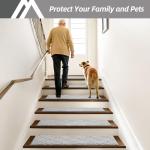 Indoor Non-Slip Stair Tread Mat, 28x9 cm, Gray