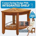 15.5" AquaTeak Teak Corner Shower Bench & Care Kit