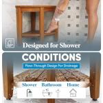 15.5" AquaTeak Teak Corner Shower Bench & Care Kit