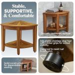 15.5" AquaTeak Teak Corner Shower Bench & Care Kit