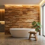 EZ-Wall 3D Teak Wood Mosaic Tile Set of 10