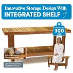 AquaTeak 36" Spa Teak Shower Bench with Care Kit