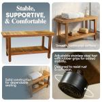 AquaTeak 36" Spa Teak Shower Bench with Care Kit