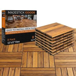 Interlocking Acacia Hardwood Deck Tiles - 12x12