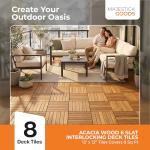 Interlocking Acacia Hardwood Deck Tiles - 12x12