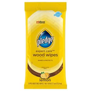Pledge Wood Wipes - Shines & Protects, 24 Count