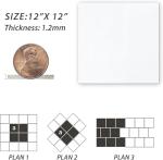 Peel and Stick Waterproof Vinyl Floor Tiles - 20 Pack