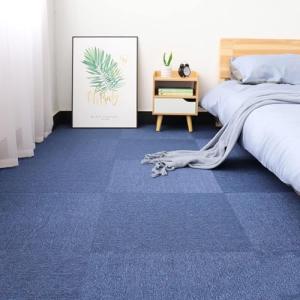 Heavy Duty Blue Peel and Stick Carpet Tiles