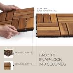 Acacia Wood Interlocking Deck Tiles - 10 Pcs