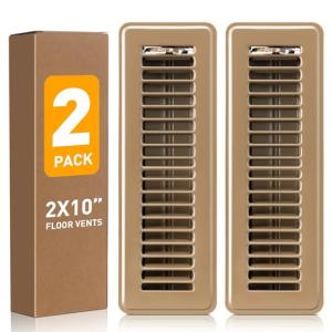 Brown 2x10 Inch Adjustable Floor Vent Covers - 2 Pack