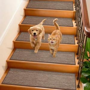 Linen Non-Slip Stair Treads for Wooden Steps