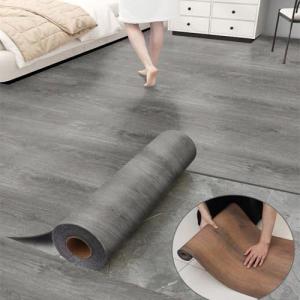 Gray Wood Grain Peel and Stick Floor Tiles