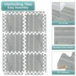 Interlocking Foam Wood Floor Mats - 16 Tiles