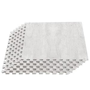 Farmhouse Wood Grain Foam Floor Tiles, 48 Sq Ft