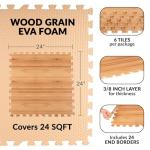 Natural Woodgrain EVA Foam Floor Tiles - 6-Pack