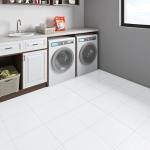 White Peel and Stick Vinyl Floor Tiles - 4-Pack