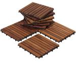 Solid Teak Interlocking Flooring Tiles (Set of 10)