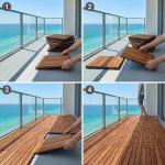 Solid Teak Interlocking Flooring Tiles (Set of 10)