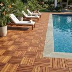 Solid Teak Interlocking Flooring Tiles (Set of 10)