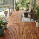 Solid Teak Interlocking Flooring Tiles (Set of 10)