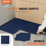 Self-Adhesive Dark Blue Carpet Tiles - 24" x 24