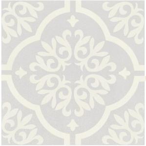 Gray Floral Peel and Stick Vinyl Floor Tiles - 20 Pack