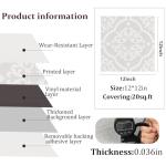 Gray Floral Peel and Stick Vinyl Floor Tiles - 20 Pack