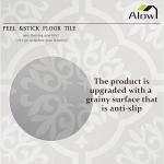 Gray Floral Peel and Stick Vinyl Floor Tiles - 20 Pack