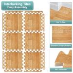 Wood Grain Foam Interlocking Floor Mats - 16 Tiles