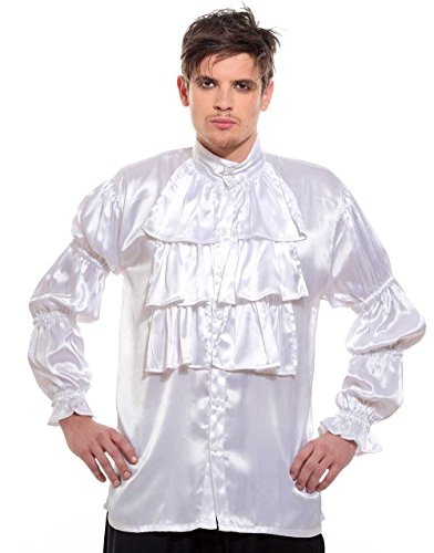 Frilly Ruffled Satin Pirate Shirt (Small)
