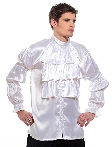 Frilly Ruffled Satin Pirate Shirt (Small)