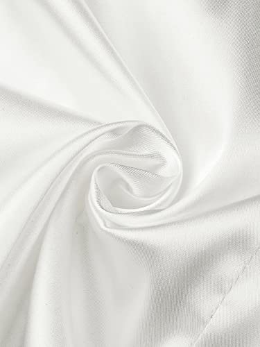 White Satin V-Neck Blouse for Women