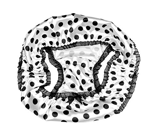 Polkadot Satin Women's Tanga Bikini (White, S)