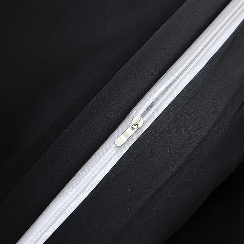 Black Satin King Duvet Cover Set - 6 Pieces