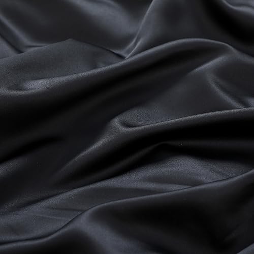 Black Satin King Duvet Cover Set - 6 Pieces