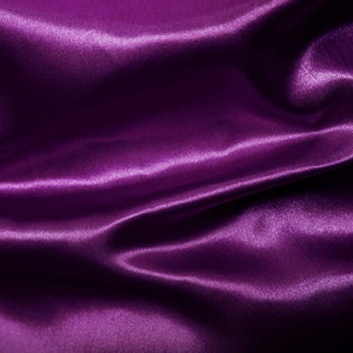 Men's Sequin Satin Button Up Shirt (Dark Purple, XL)