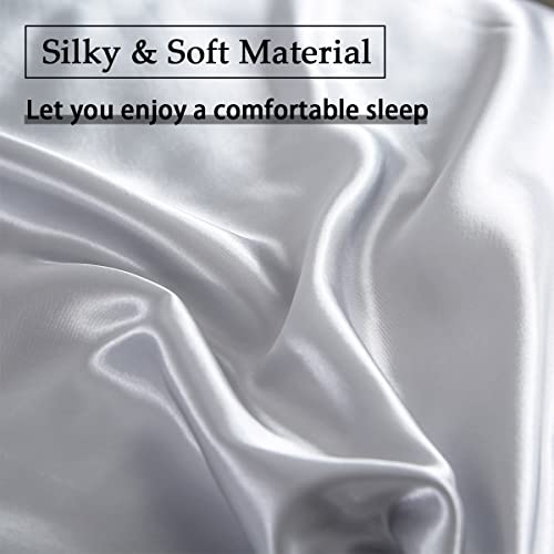 Satin Silver bedding set with pillowcases - 200x200cm