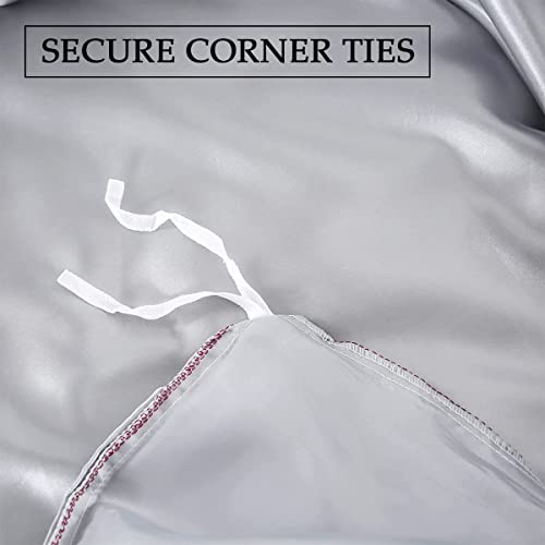 Satin Silver bedding set with pillowcases - 200x200cm