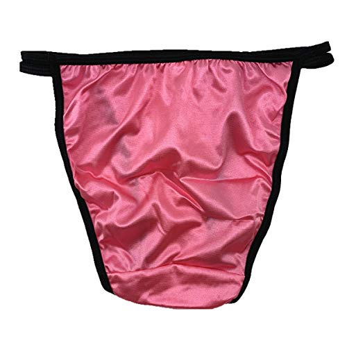 Queen Star Pack of 6 Women's Satin Tanga Bikini Briefs Knickers High Cut String Panties Underwear (3XL)