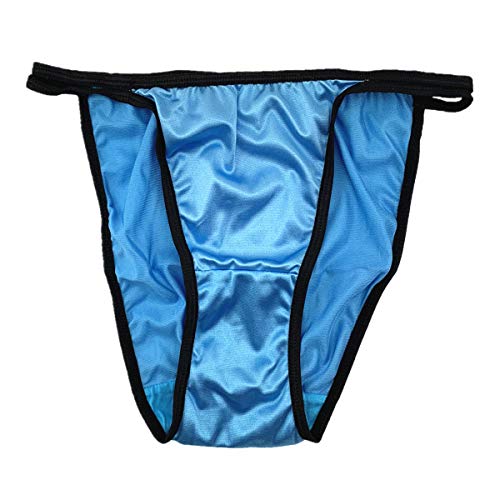 Queen Star Pack of 6 Women's Satin Tanga Bikini Briefs Knickers High Cut String Panties Underwear (3XL)