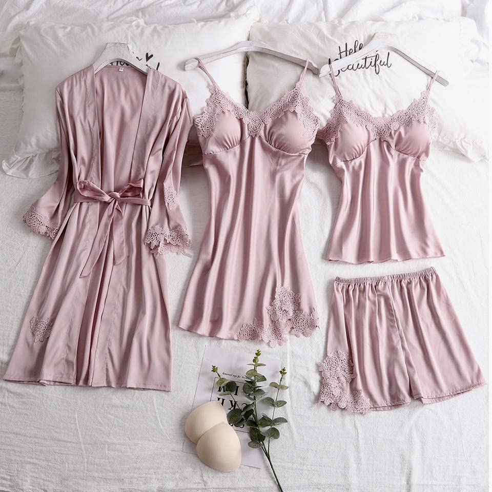 Red Satin Bridal Pajama Set