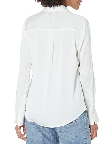 Eggshell Satin Button-Down for Women's Fashion