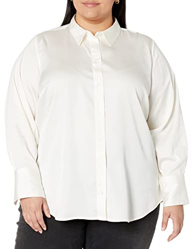 Eggshell Satin Button-Down for Women's Fashion