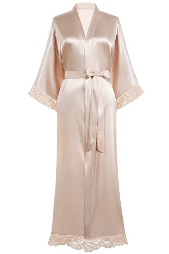 Champagne Satin Kimono Robe for Women