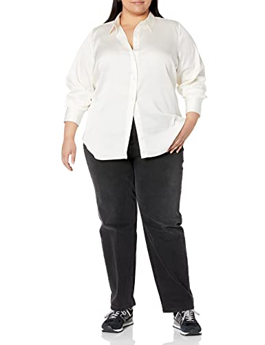 Eggshell Satin Button-Down for Women's Fashion